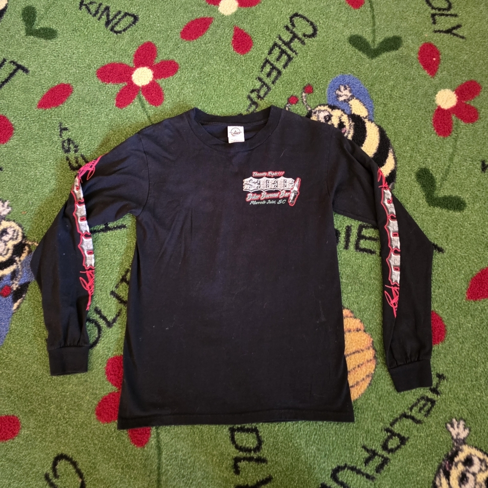 Delta Black Long Sleeve Biker Burnout Bar Tee Murrells Inlet, SC Small